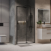 Дверь в нишу Niagara NG-84-13AB (130*195) черный матовый, стекло прозрачное